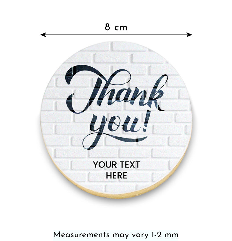 Black and White Thank You Cookies with Company Name