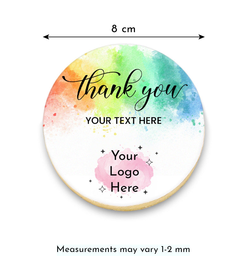 Colourful Thank You Cookies with Logo and Text