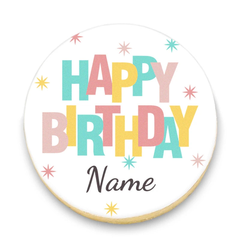 Cheerful Birthday Cookie Gift Box with Photos and Name