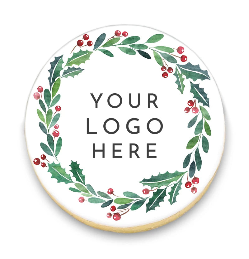 Christmas Wreath Logo Cookies
