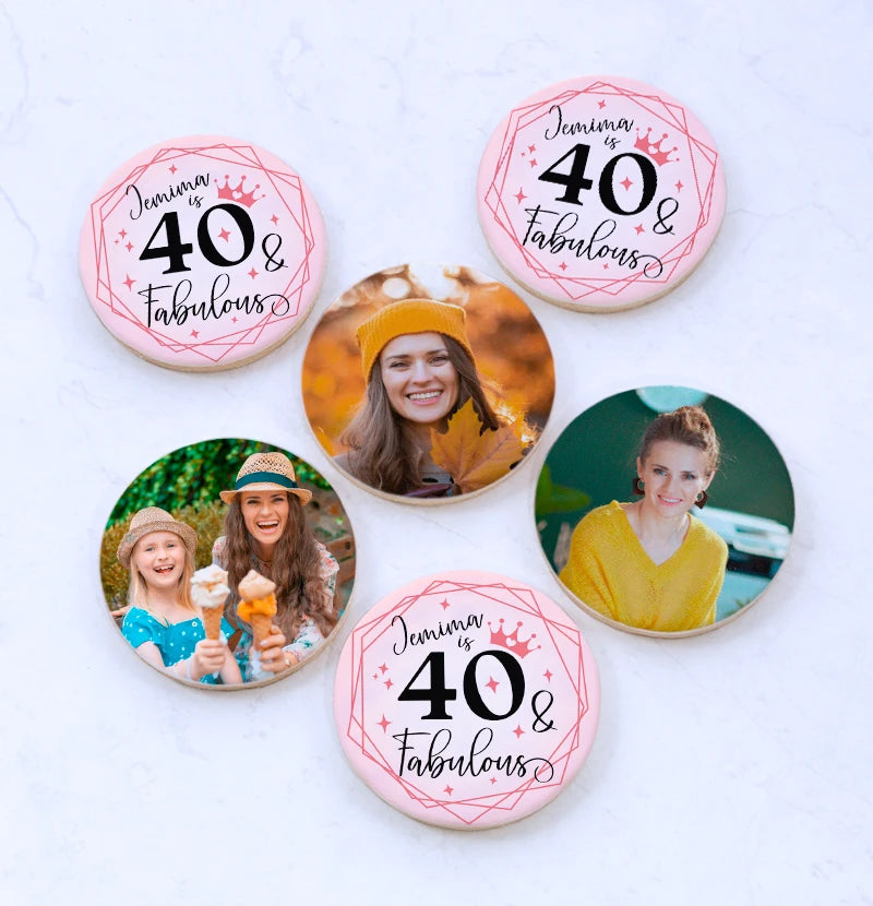 Fabulous Birthday Cookie Gift Box with Photos and Name
