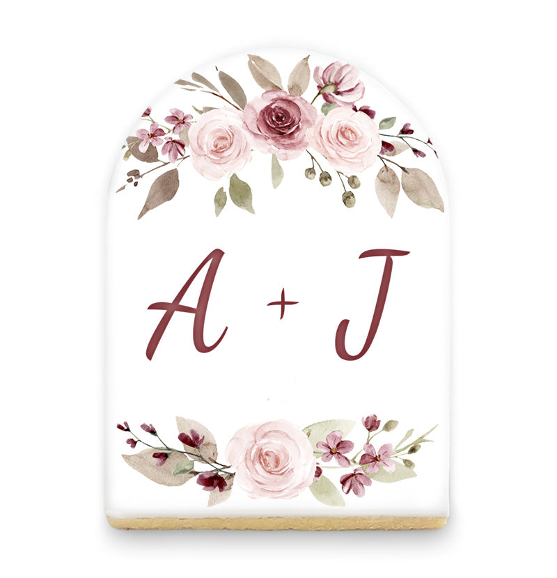 floral arch personalised cookie