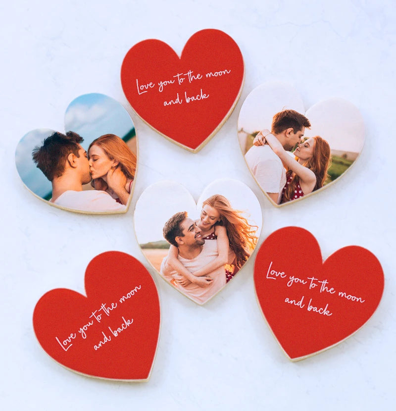 Heart-Shaped Photo Cookie Gift Box with Messages