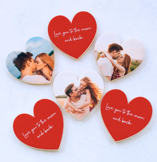Heart-Shaped Photo Cookie Gift Box with Messages