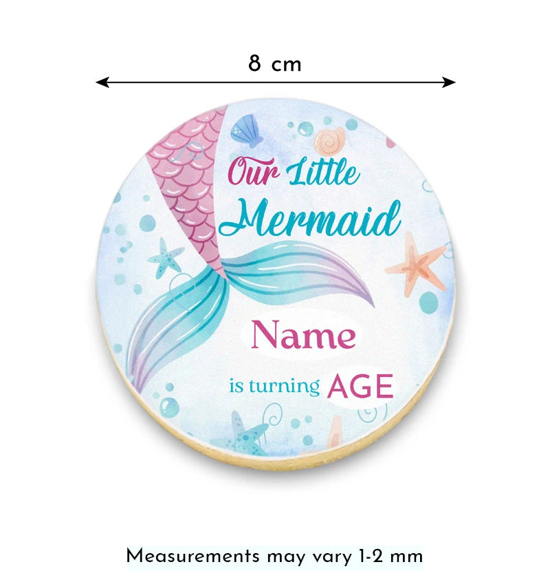 Mermaid Birthday Cookies with Name and Age