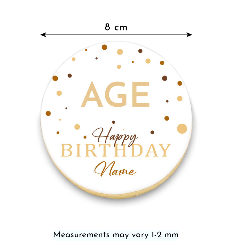 Foil Balloon Numbers Birthday Cookies with Name and Age – Circle