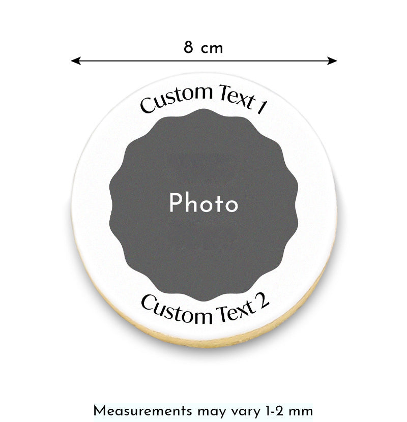 Round Photo Cookies with Custom Text