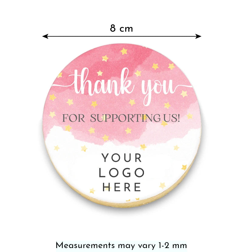 Watercolour Thank You Cookies with Logo