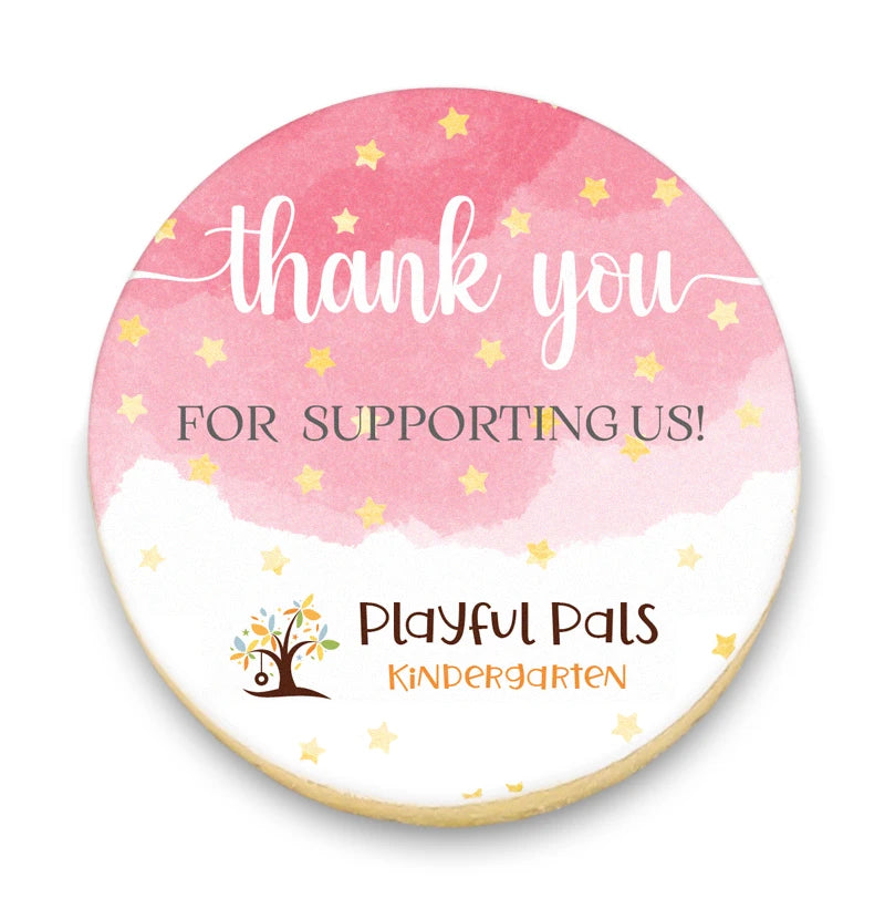 Watercolour Thank You Cookies with Logo