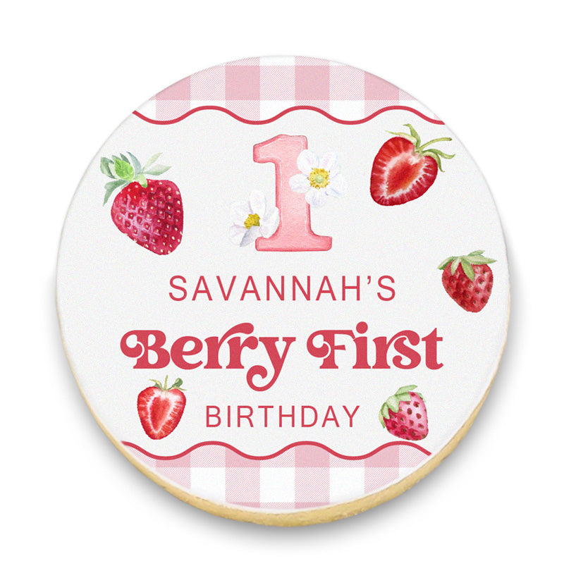 Berry First Birthday Cookies with Name