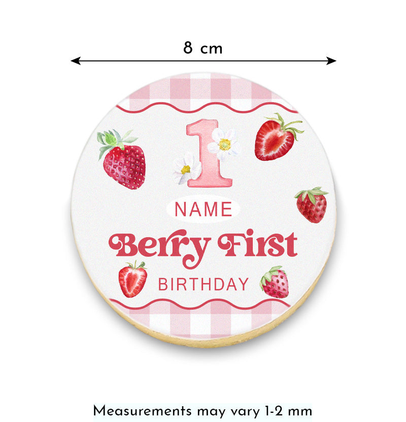Berry First Birthday Cookies with Name