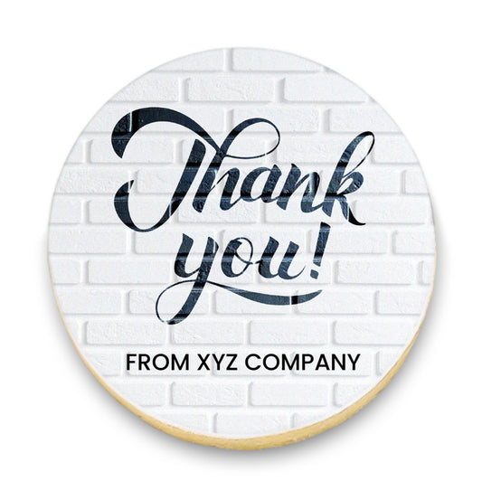 Black and White Thank You Cookies with Company Name