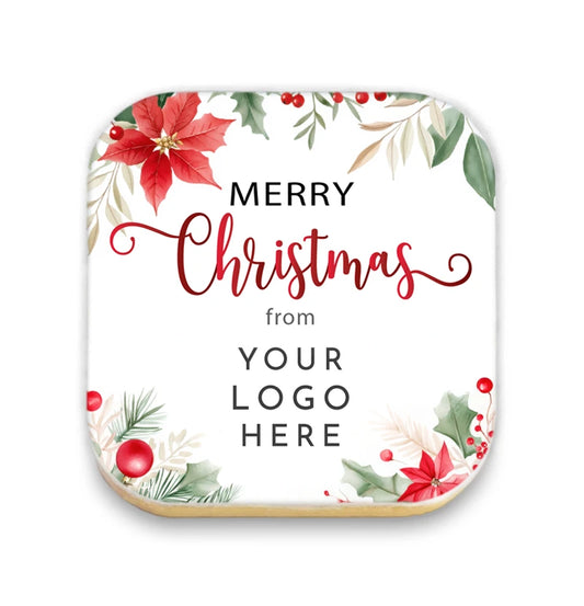Merry Christmas Poinsettia Logo Cookies