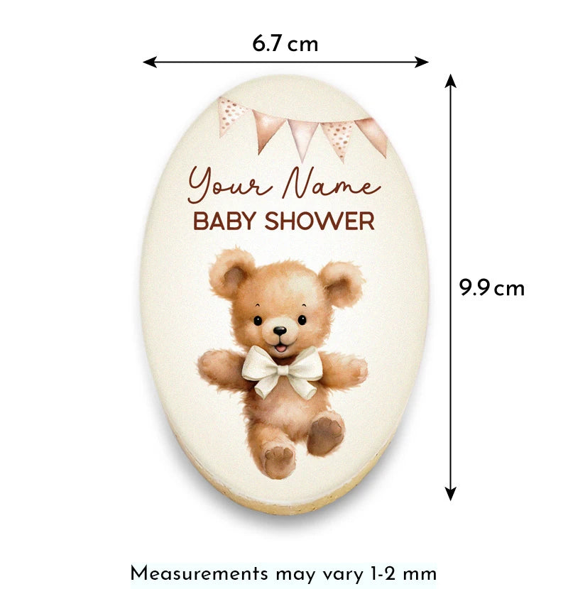 Bear Baby Shower Cookies with Name