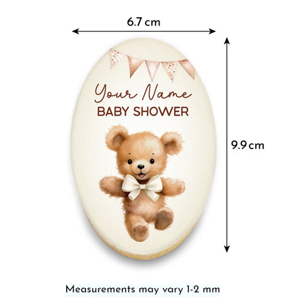 Bear Baby Shower Cookies with Name