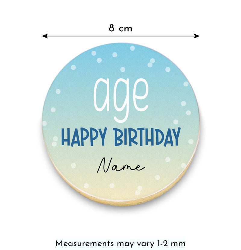 Soft Colour Blend Birthday Cookies with Name and Age