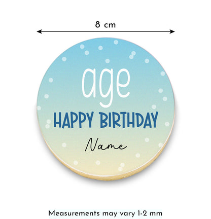 Soft Colour Blend Birthday Cookies with Name and Age