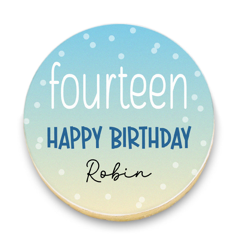 Soft Colour Blend Birthday Cookies with Name and Age