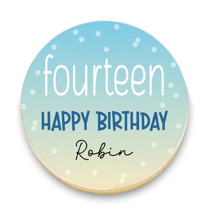 Soft Colour Blend Birthday Cookies with Name and Age