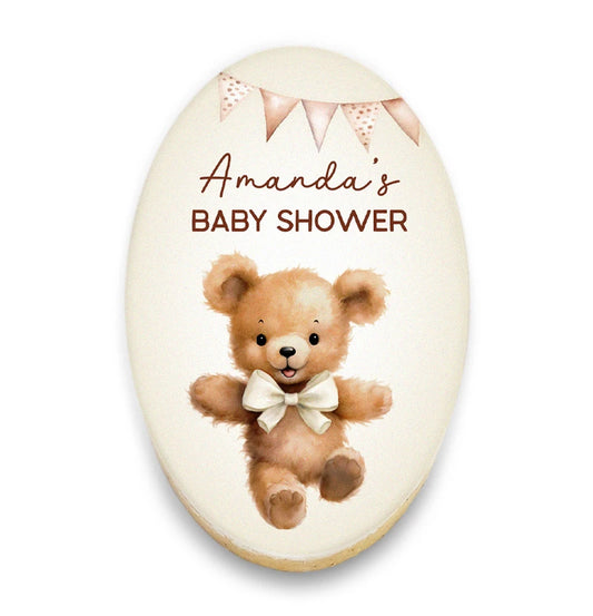 Bear Baby Shower Cookies with Name
