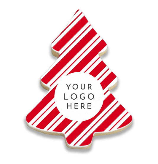 Striped Christmas Tree Logo Cookies