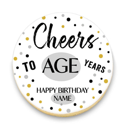 Cheers to [X] Years Birthday Cookie Gift Box with Photos and Name