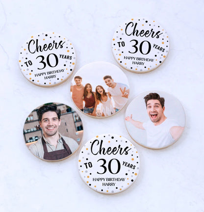 Cheers to [X] Years Birthday Cookie Gift Box with Photos and Name
