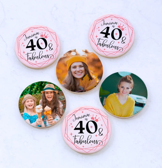 Fabulous Birthday Cookie Gift Box with Photos and Name