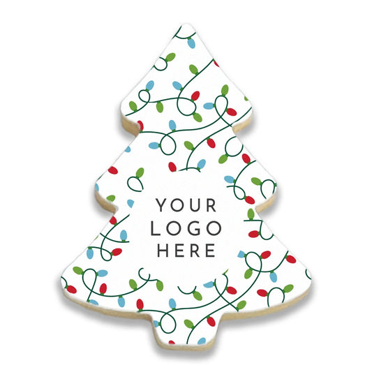 Fairy Lights Christmas Tree Logo Cookies