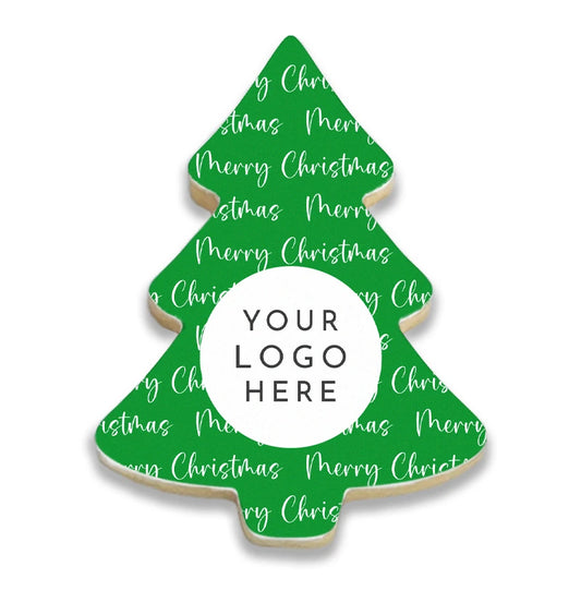 Merry Christmas Tree Logo Cookies