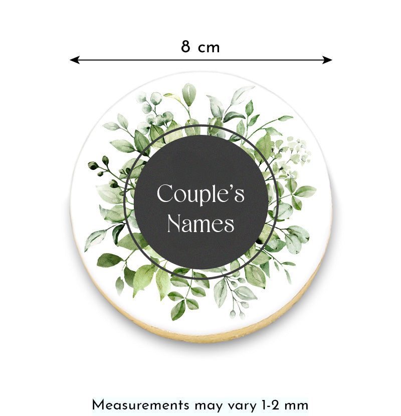 Greenery Wreath Cookies with Names