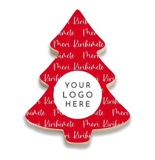 Meri Kirihimete Tree Logo Cookies
