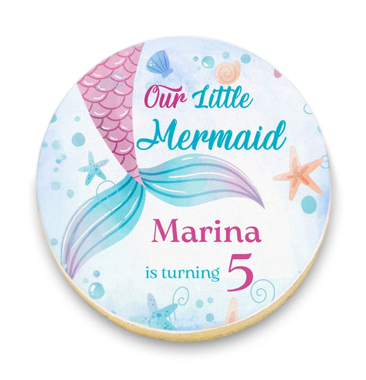 Mermaid Birthday Cookies with Name and Age