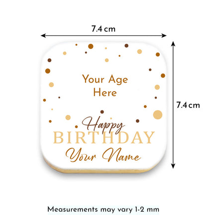 Foil Balloon Numbers Birthday Cookies with Name and Age - Rounded Square