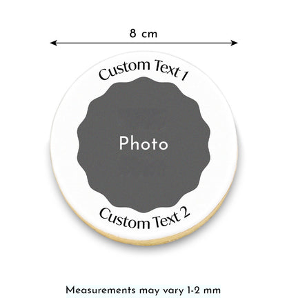 Round Photo Cookies with Custom Text