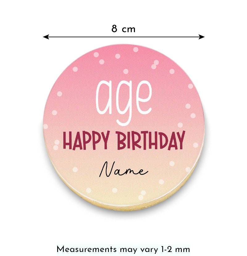 Soft Colour Blend Birthday Cookies with Name and Age