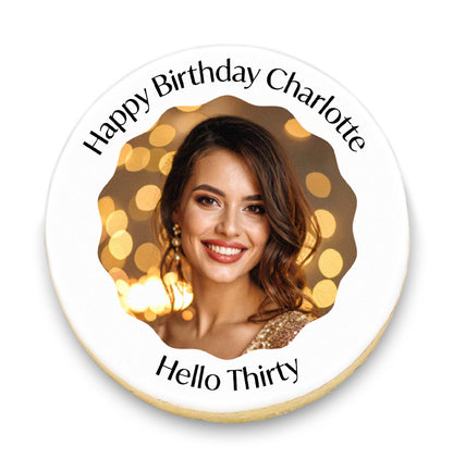 Round Photo Cookies with Custom Text