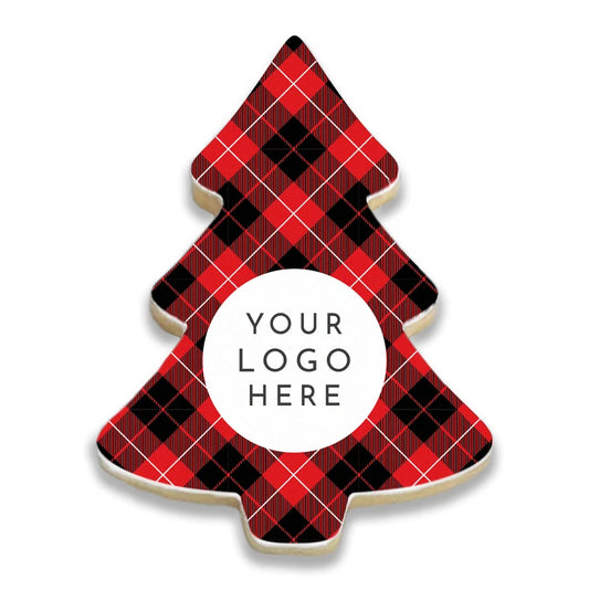 Tartan Christmas Tree Logo Cookies