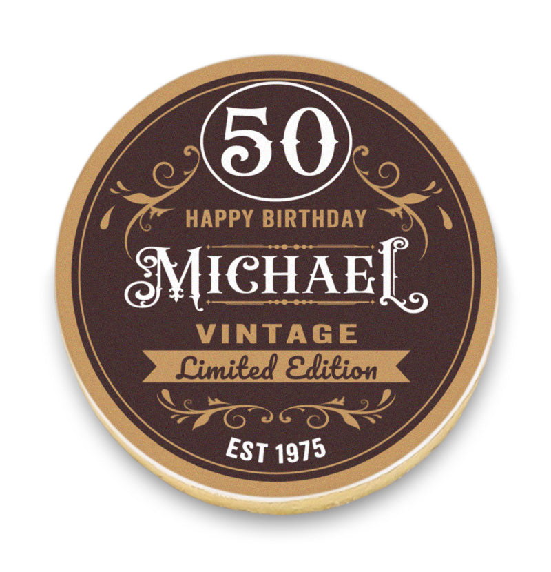 Vintage Birthday Cookies with Name and Age