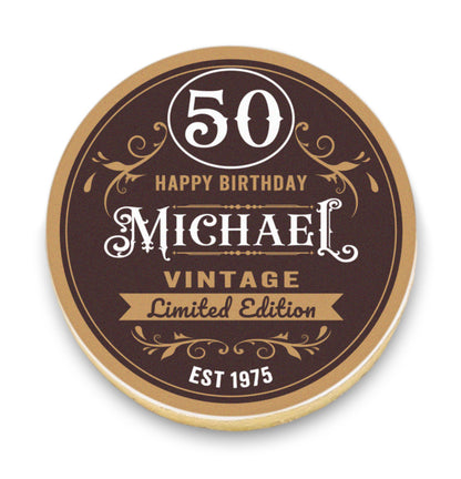Vintage Birthday Cookies with Name and Age