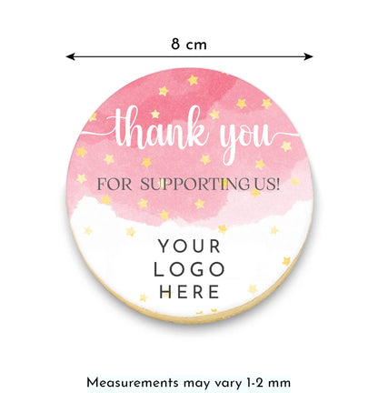 Watercolour Thank You Cookies with Logo