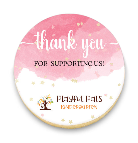 Watercolour Thank You Cookies with Logo