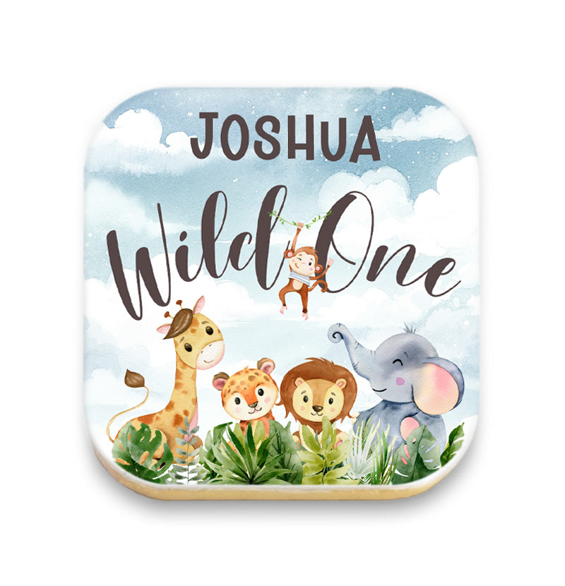Wild One Safari Birthday Cookies with Name